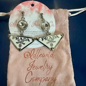 Idlewild Up Cycled Designer earrings White and Silver Earrings